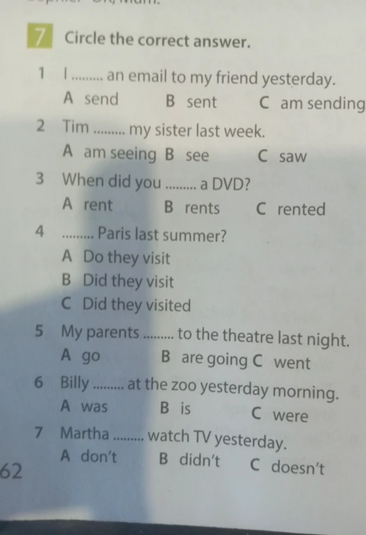 Circle the correct answer.