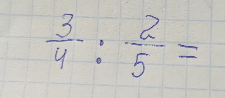 Разделите дробь $\frac{3}{4}$ на дробь $\frac{2}{5}$