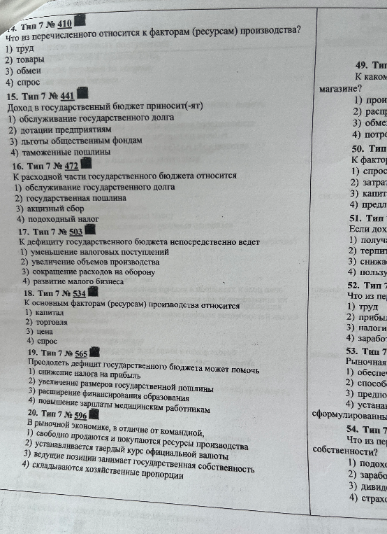Что из перечисленного относится к факторам (ресурсам) производства?
