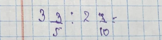 Вычислите выражение $3\frac{3}{5} : 2\frac{7}{10}$