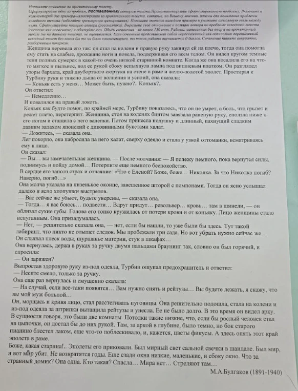 Напишите сочинение по прочитанному тексту. Сформулируйте одну из проблем, поставленных автором текста.