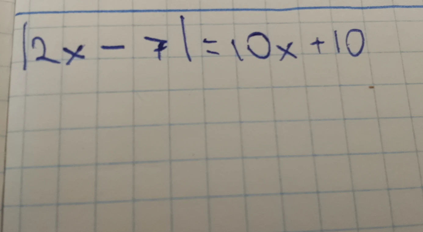 Решите уравнение |2x - 7| = 10x + 10