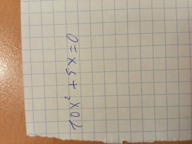 Решите уравнение 10x² + 5x = 0