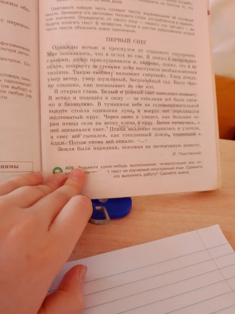 Сократите текст «Первый снег» К. Паустовского.