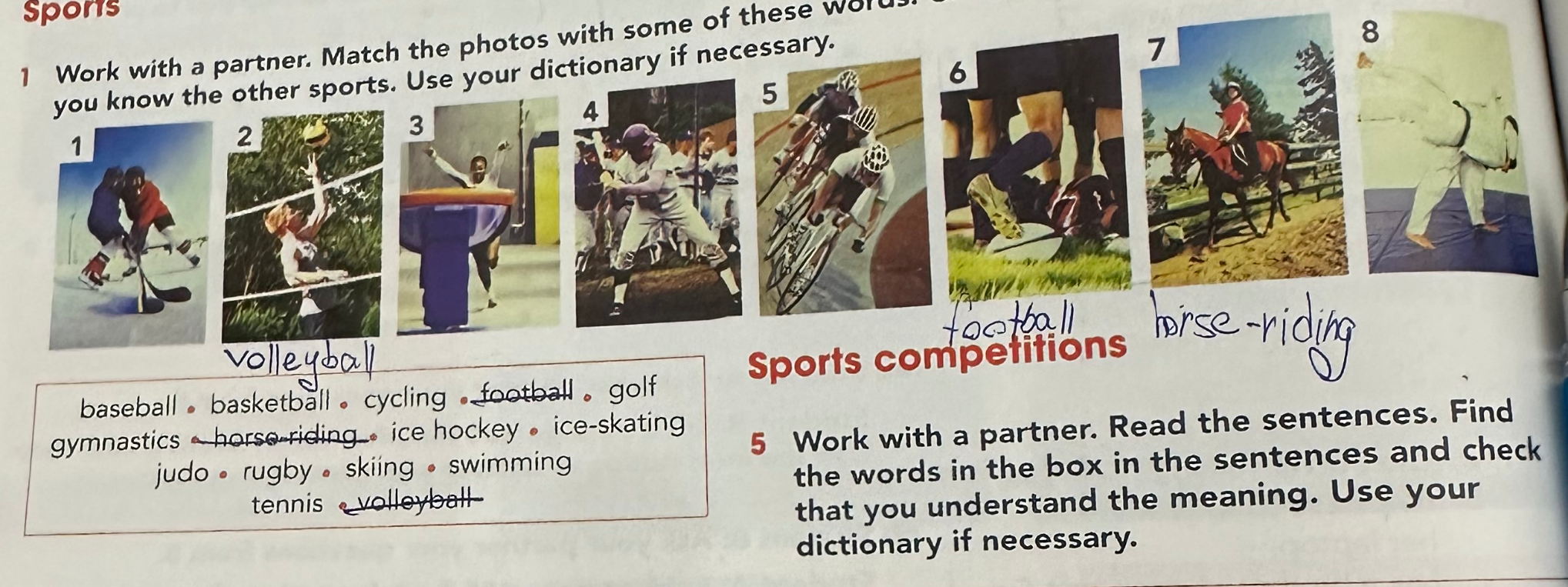 Work with a partner. Match the photos with some of these words.
