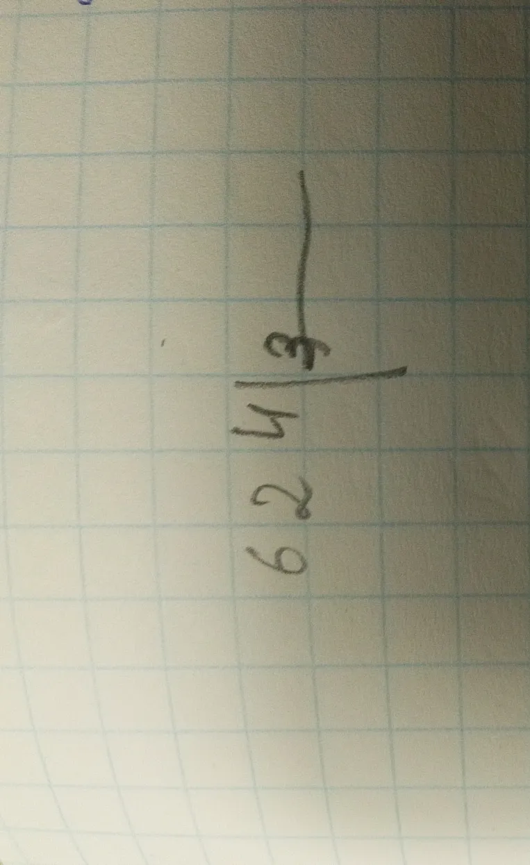 Выполните деление столбиком: 624 / 3