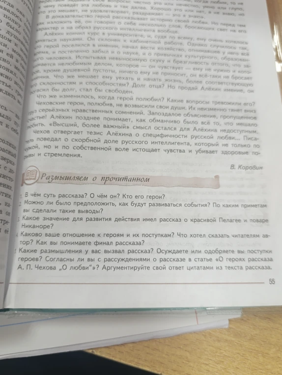 Размышляем о прочитанном по рассказу А. П. Чехова «О любви».