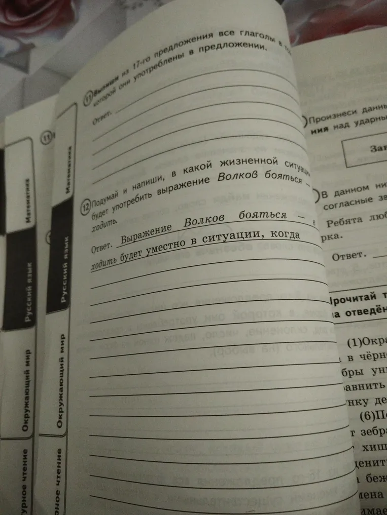 Подумай и напиши, в какой жизненной ситуации будет употребить выражение Волков бояться — в лес не ходить.
