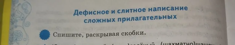 Спишите, раскрывая скобки: (Изжелта)красные листья, (крупно)блочное строительство...