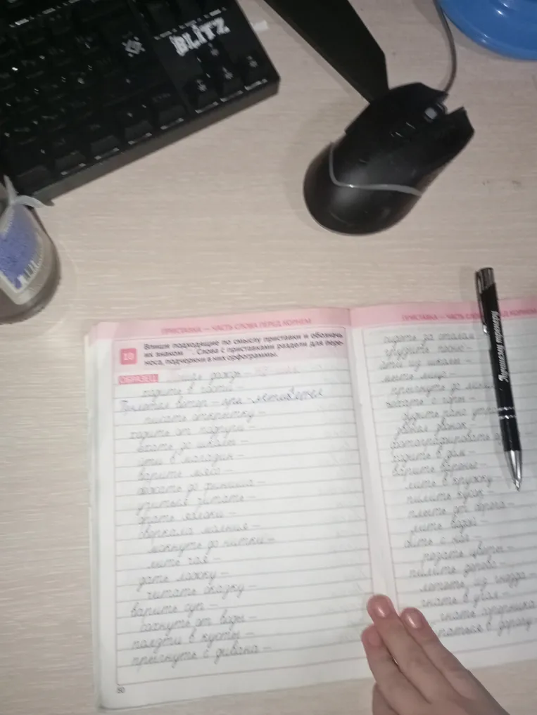 Впиши подходящие по смыслу приставки и обозначь их знаком. Слова с приставками раздели для переноса, подчеркни в них орфограммы.