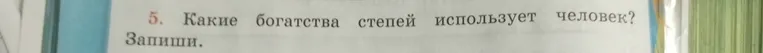 Какие богатства степей использует человек? Запиши.
