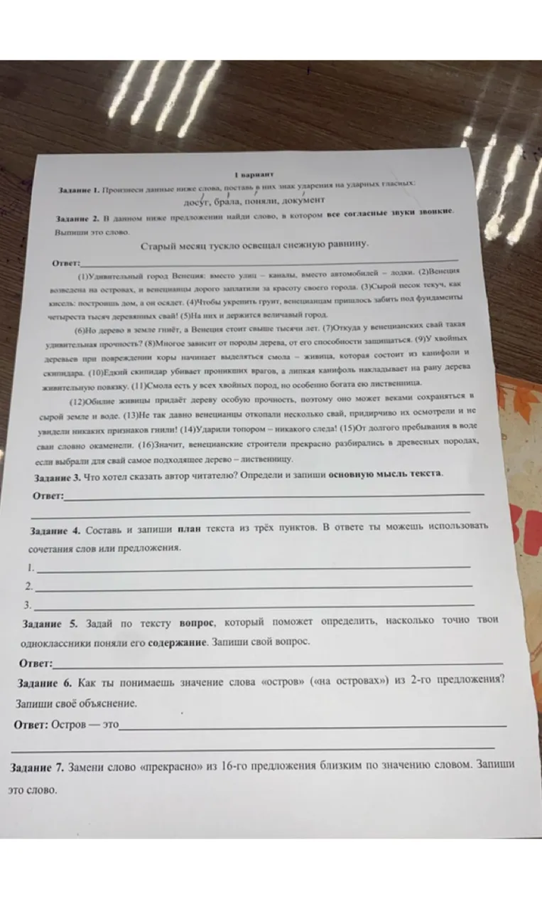 Произнеси данные ниже слова, поставь в них знак ударения на ударных гласных: досуг, брала, поняли, документ