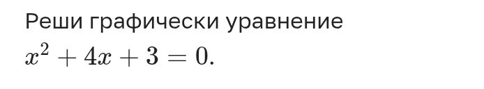 Реши графически уравнение x² + 4x + 3 = 0.