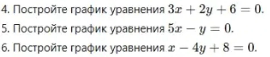 Постройте график уравнения 3x + 2y + 6 = 0