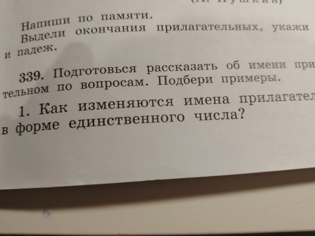 Как изменяются имена прилагательные в форме единственного числа?