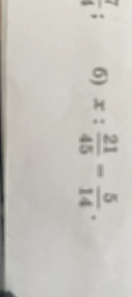 Решите уравнение: x : 21/45 = 5/14