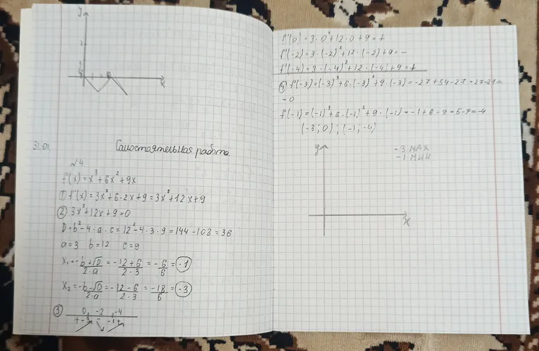 Построить график функции f(x) = x³ + 6x² + 9x