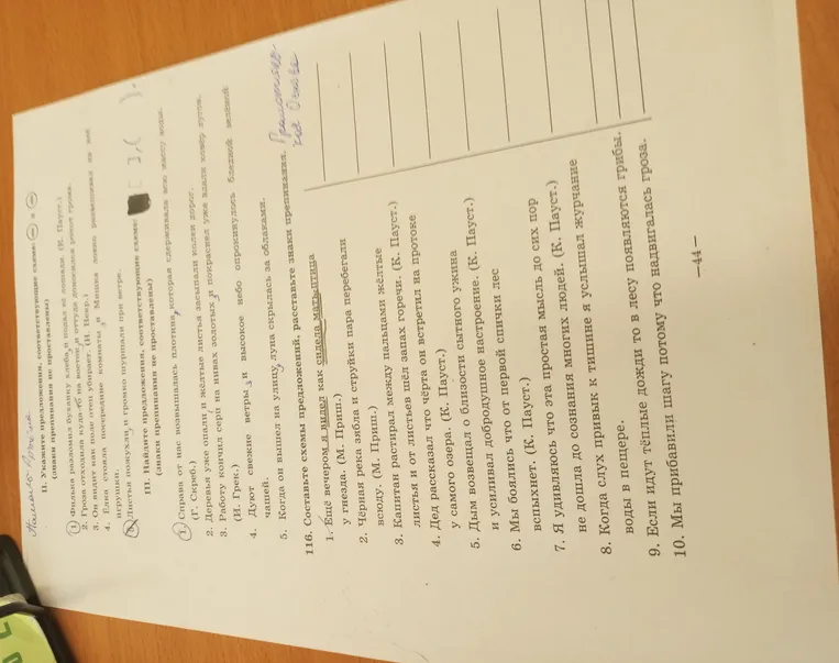 Составьте схемы предложений, расставив знаки препинания.