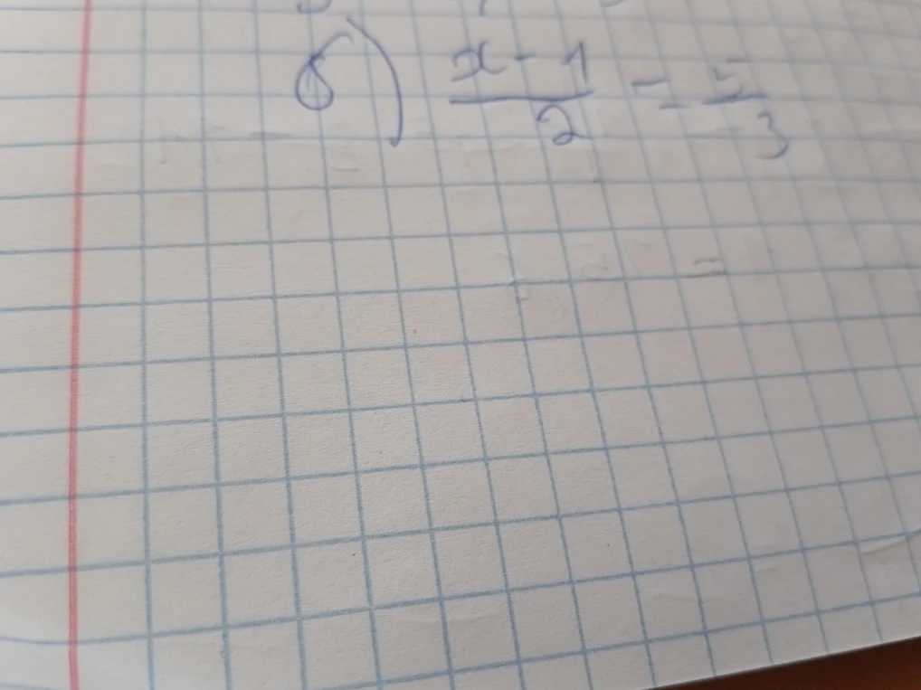 Решите уравнение (x - 1) / 2 = 5 / 3