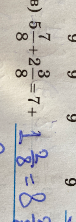 Вычислите значение выражения: 5 7/8 + 2 3/8