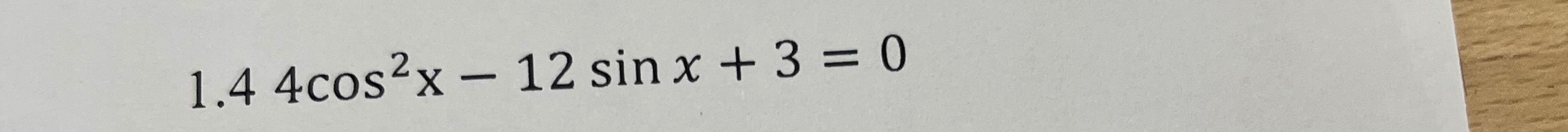 Решите уравнение 4cos²x - 12sin x + 3 = 0