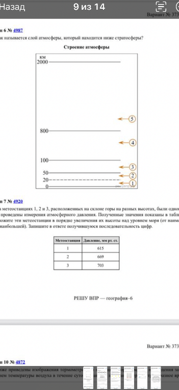 Как называется слой атмосферы, который находится ниже стратосферы?