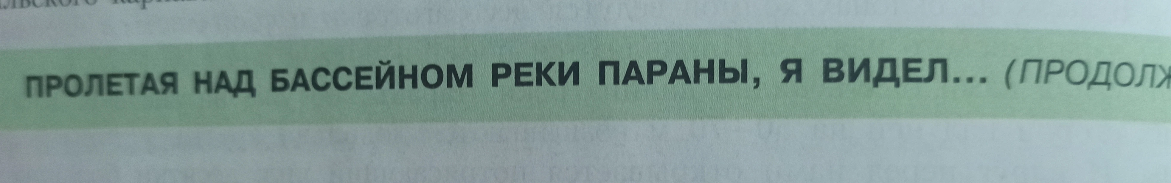 ПРОЛЕТАЯ НАД БАССЕЙНОМ РЕКИ ПАРАНЫ, Я ВИДЕЛ... (ПРОДОЛЖИТЕ)