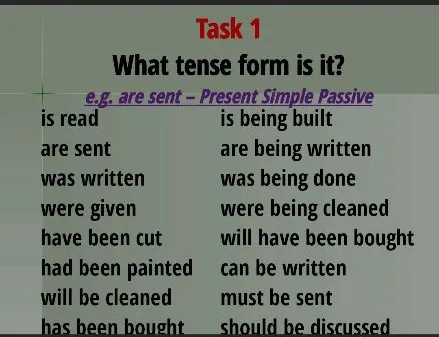 What tense form is it? e.g. are sent - Present Simple Passive