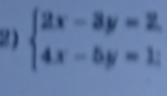 Решите систему уравнений способом подстановки: 2x - 3y = 2; 4x - 5y = 1.