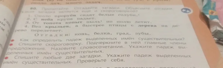 Прочитайте. Отгадайте загадки. Объясните отгадки. Какая загадка является еще и скороговоркой?