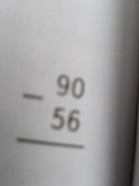 Выполните вычитание столбиком: 90 - 56