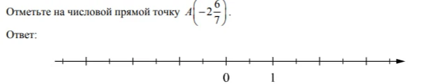 Отметьте на числовой прямой точку A(-2 6/7)