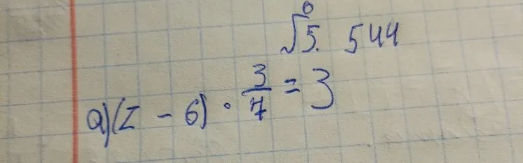 Решите уравнение (z - 6) * 3/4 = 3