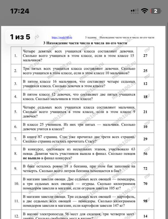 Четыре девятых всех учащихся класса составляют девочки. Сколько всего учащихся в этом классе, если в этом классе 15 мальчиков?