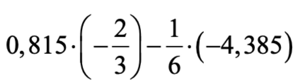 Вычислите: 0,815 * (-2/3) - 1/6 * (-4,385)
