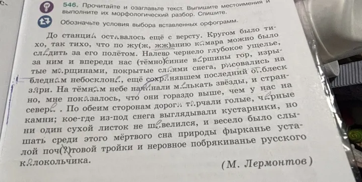Прочитайте и озаглавьте текст. Выпишите местоимения и выполните их морфологический разбор. Спишите.