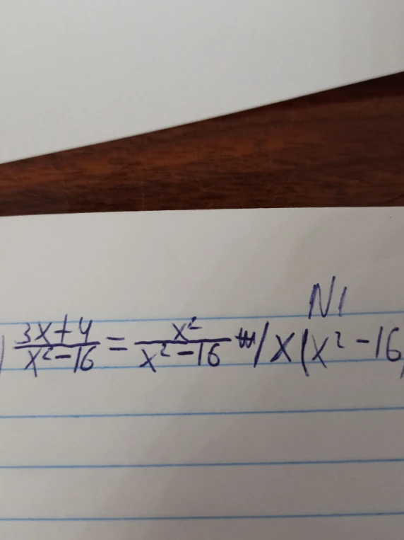 Решите уравнение: (3x + 4) / (x^2 - 16) = x^2 / (x^2 - 16)