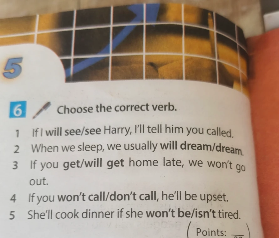 Choose the correct verb.