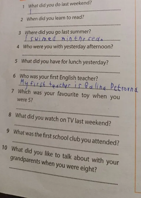 What did you do last weekend?