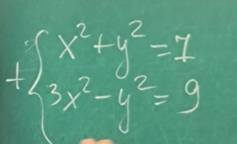 Решите систему уравнений: x² + y² = 7; 3x² - y² = 9