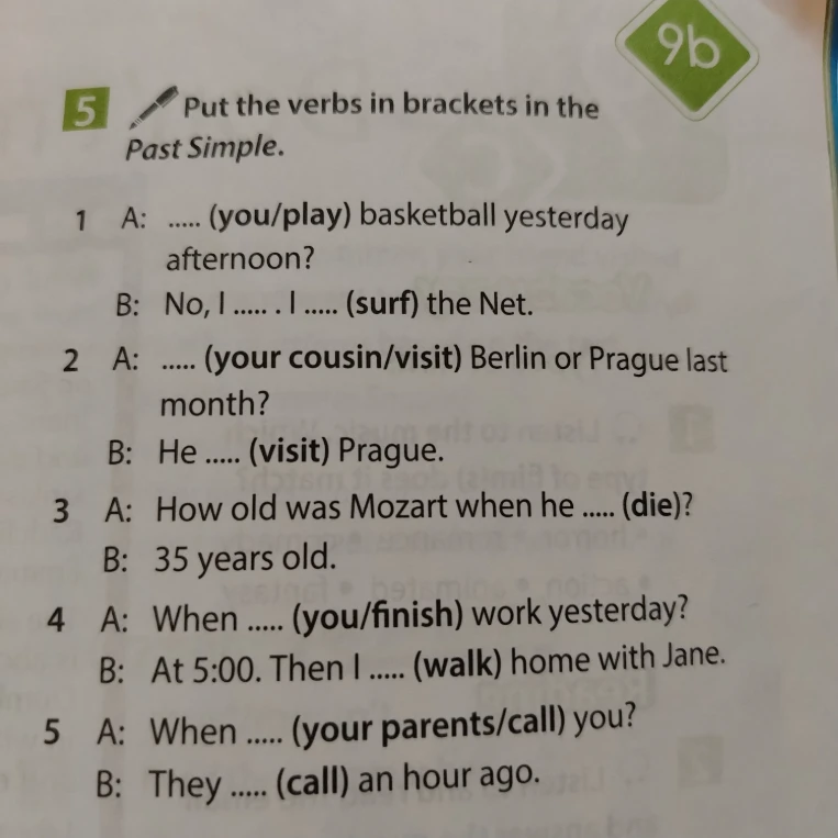 Put the verbs in brackets in the Past Simple.