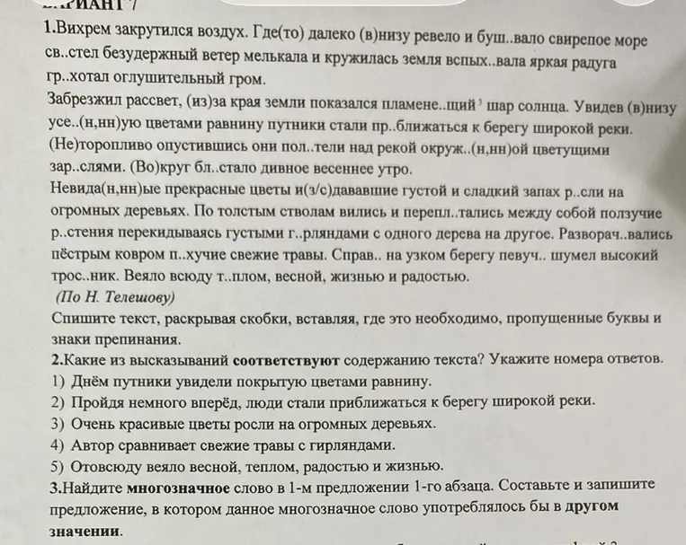 Спишите текст, раскрывая скобки, вставляя, где это необходимо, пропущенные буквы и знаки препинания.