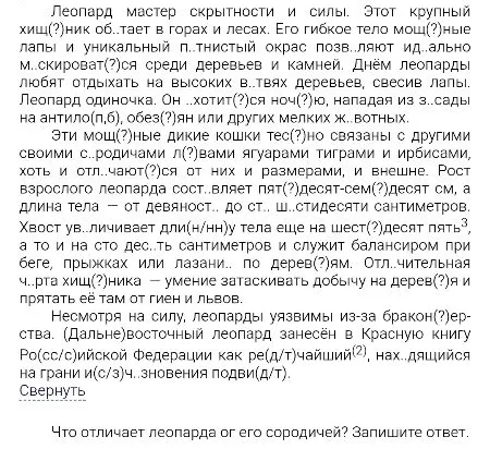 Что отличает леопарда от его сородичей? Запишите ответ.