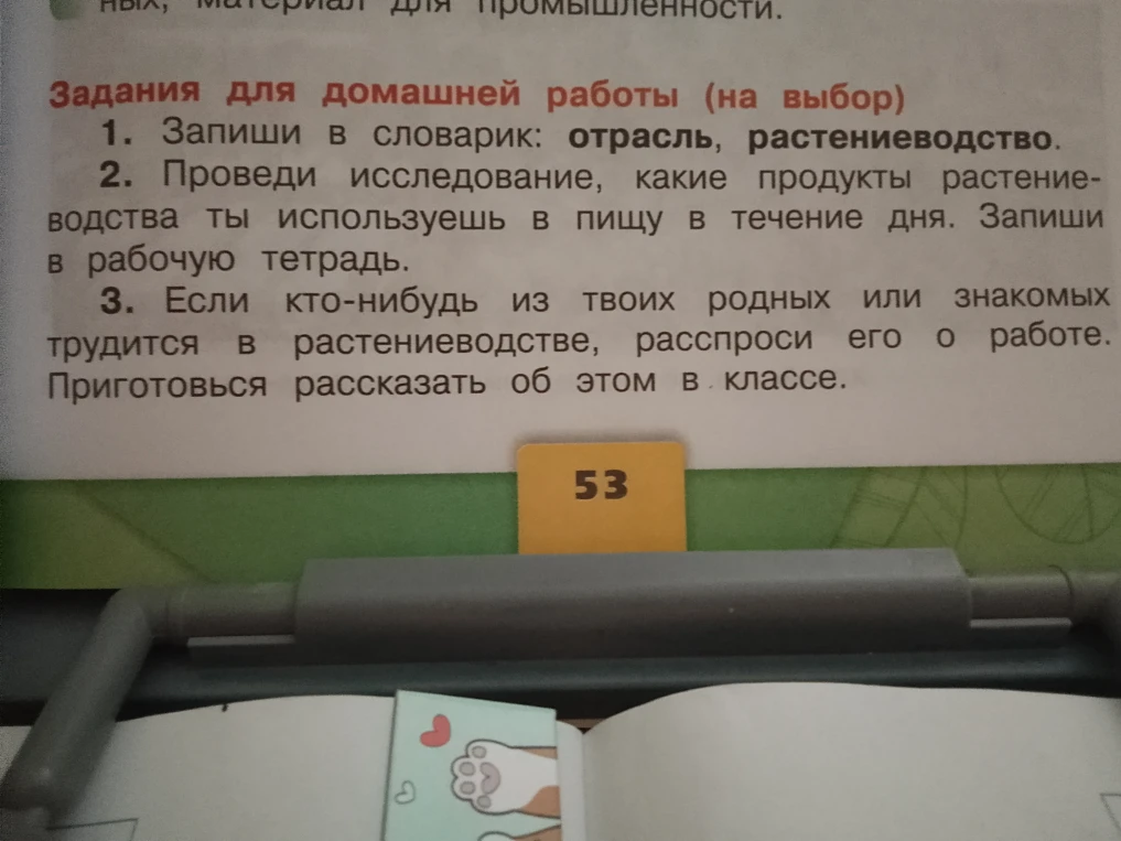 Задания для домашней работы (на выбор) 1. Запиши в словарик: отрасль, растениеводство.
