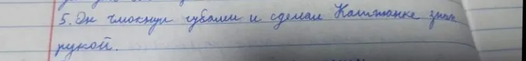 Синтаксический разбор предложения: Он чмокнул губами и сделал Каштанке знак рукой.