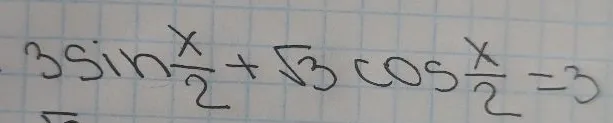 Решите уравнение 3 sin(x/2) + √3 cos(x/2) = 3