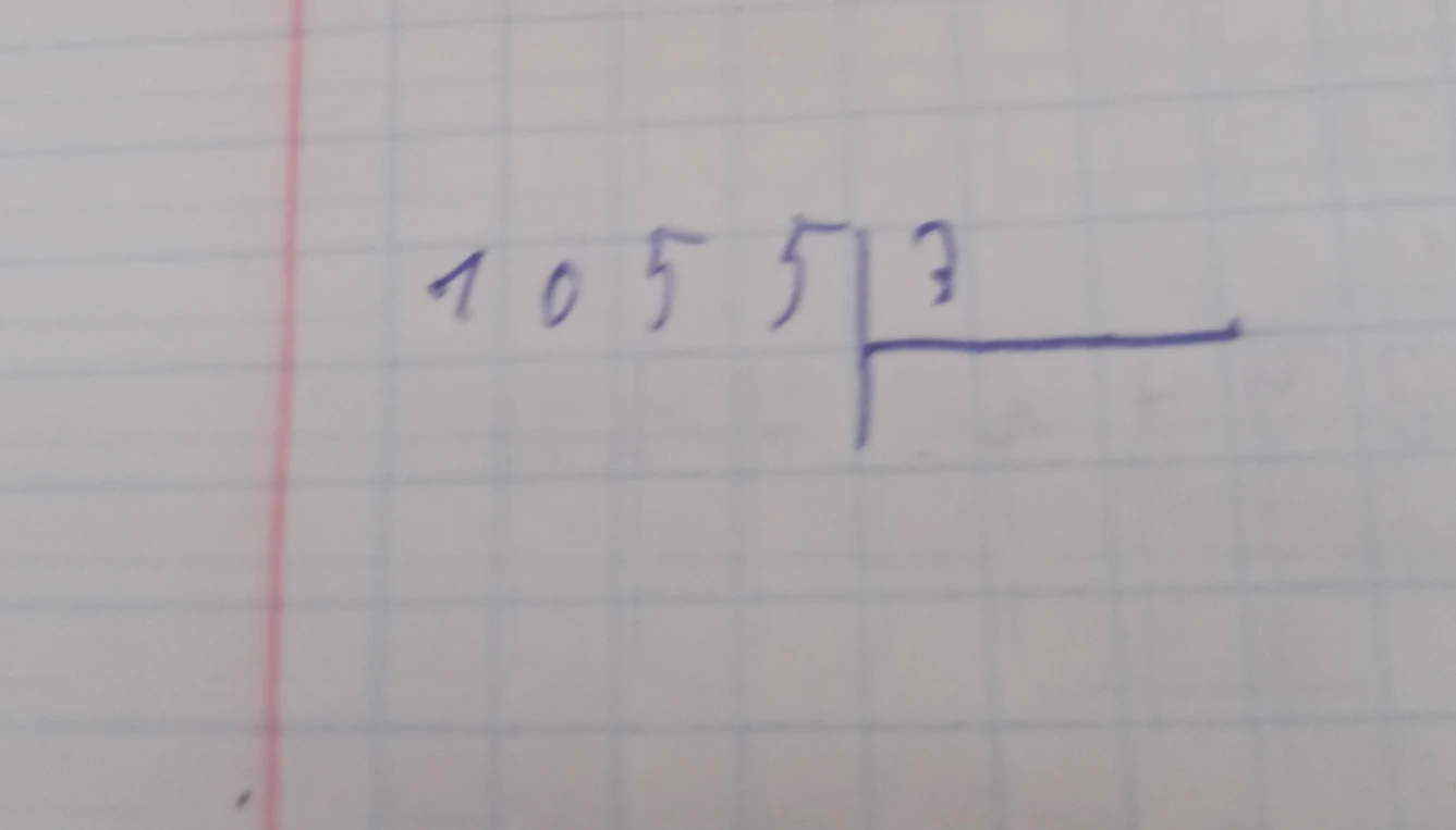 Выполните деление столбиком: 1055 разделить на 3