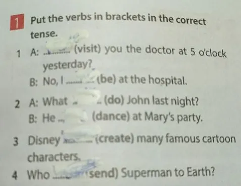 Put the verbs in brackets in the correct tense.
