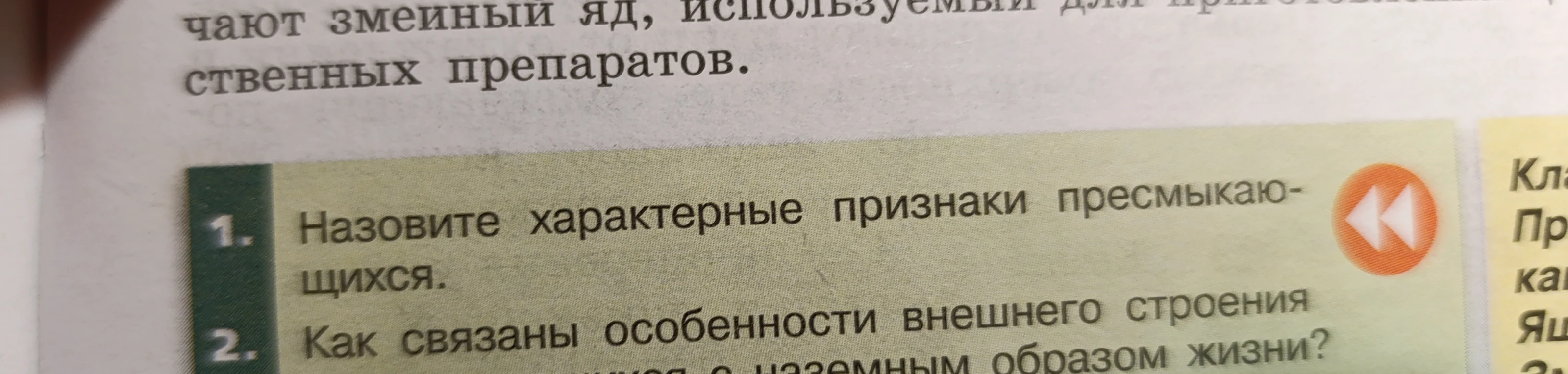 Назовите характерные признаки пресмыкающихся.