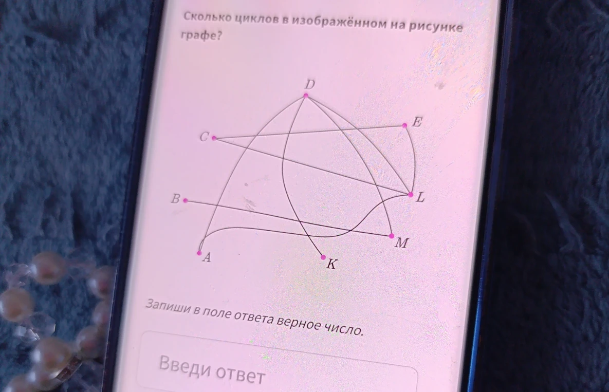 Сколько циклов в изображенном на рисунке графе?
